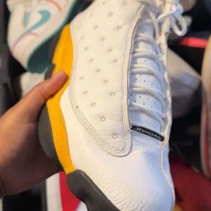 Jordan 13 Retro Del Sol White and Yellow Sneakers